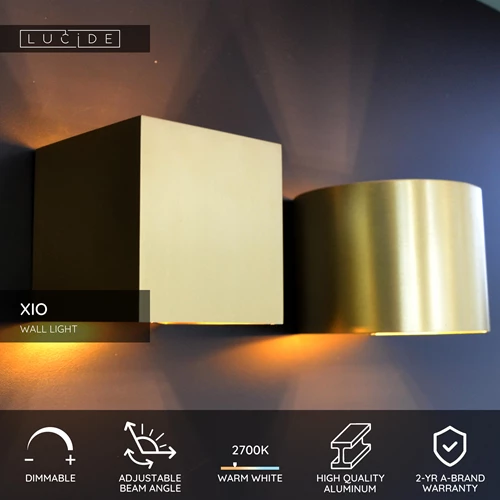 Lucide XIO - Wall light - LED Dim. - G9 - 1x4W 2700K - Adjustable beam angle - Matt Gold / Brass - USP
